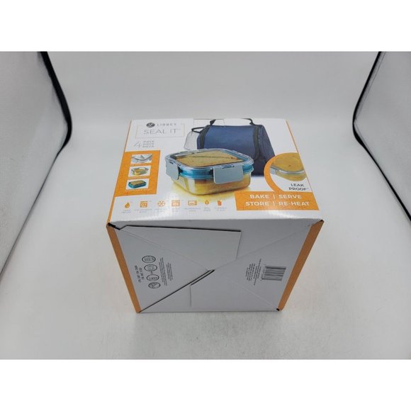 Libbey Glass Seal It 4 Piece Food Storage Vent Lid Dish - Picture 8 of 11